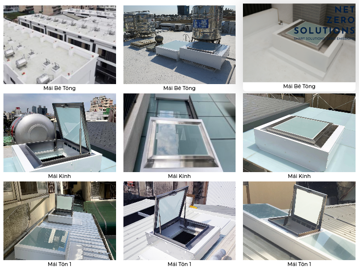 Giếng trời thông minh kết hợp Nắp thăm trần